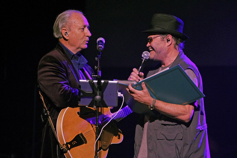 File Photo by Don Bartletti/Los Angeles Times/MCT / Original members Michael Nesmith, left, and Micky Dolenz will bring The Monkees Farewell Tour to the Tivoli Theatre on Saturday.