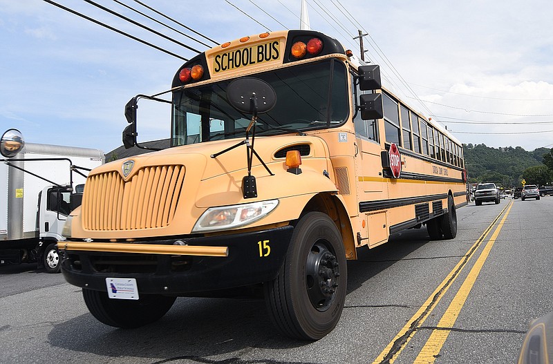 Staff photo by Matt Hamilton / A school bus drives down Nashville Street on Wednesday, Sept. 8, 2021, in Ringgold, Ga.