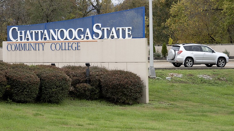 Staff file photo / A vehicle enters the Chattanooga State Community College campus on Thursday, Nov. 12, 2020, in Chattanooga, Tenn.