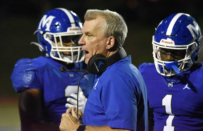 Staff file photo by Matt Hamilton / McCallie football coach Ralph Potter's team remained undefeated with Friday night's blowout of Battle Ground Academy.