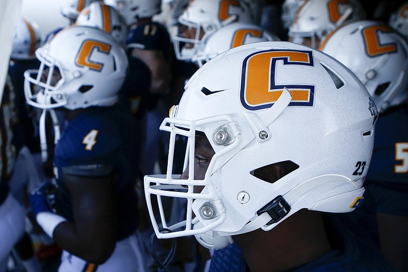 Staff file photo / UTC running back Tyrell Price (23) and Ailym Ford, not pictured, had big performances Saturday at VMI, but the Mocs were unable to add a second SoCon win this season.