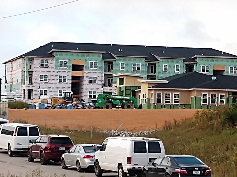 Staff photo by Mike Pare / The Chattanooga area is seeing an array of proposed new apartments, including these under construction off of Apison Pike.