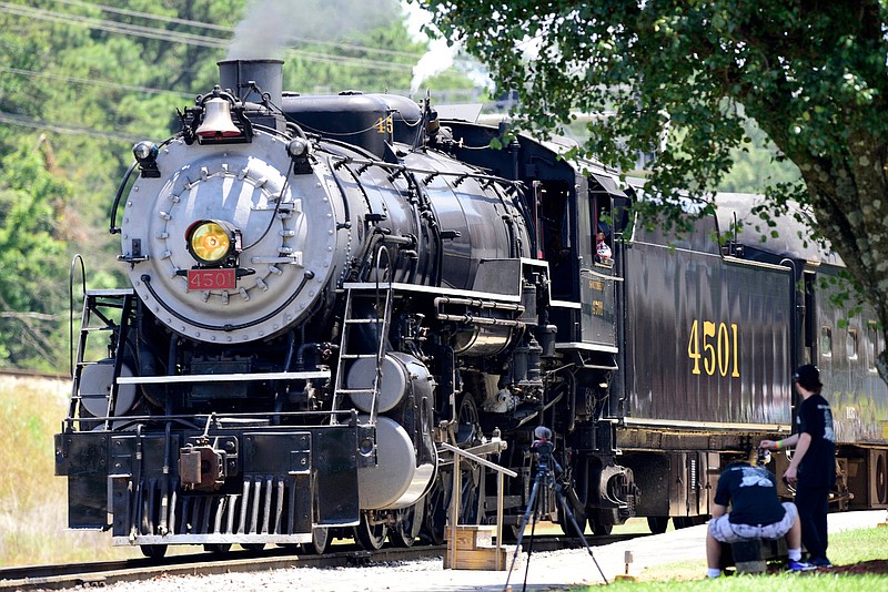 Staff Photo by Robin Rudd / The Tennessee Valley Railroad Museum reopened in June 2020 with runs of its Missionary Ridge Local lead by steam engine 4501. Here the train waits for its 1:30 p.m. departure. The local attraction had closed because of the COVID-19 pandemic.