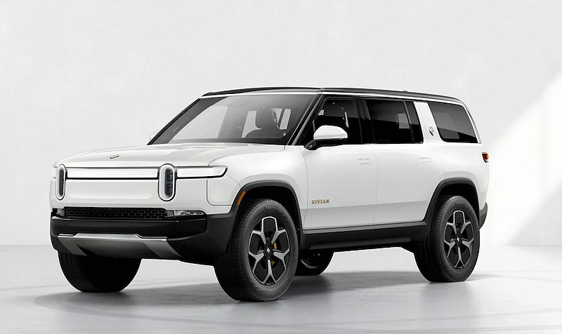 This photo from Rivian shows the 2022 Rivian R1S. The R1S is an electric midsize SUV and of two new electric vehicles from this startup American electric vehicle manufacturer. (Rivian Automotive via AP)