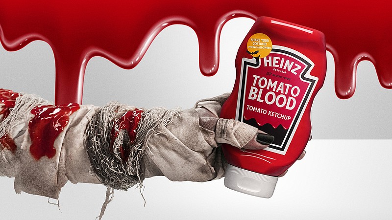 The ingredients remain the same, but the special-edition "blood ketchup" from Heinz should be a Halloween hit. / Photo by Kraft Heinz/TNS