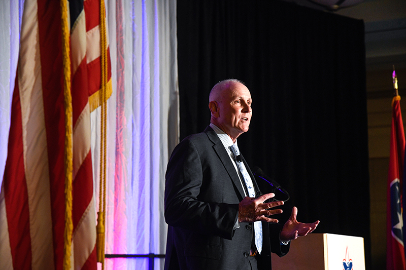 Photo by Mark Gilliland / Keynote speaker retired Colonel Mark W. Tillman