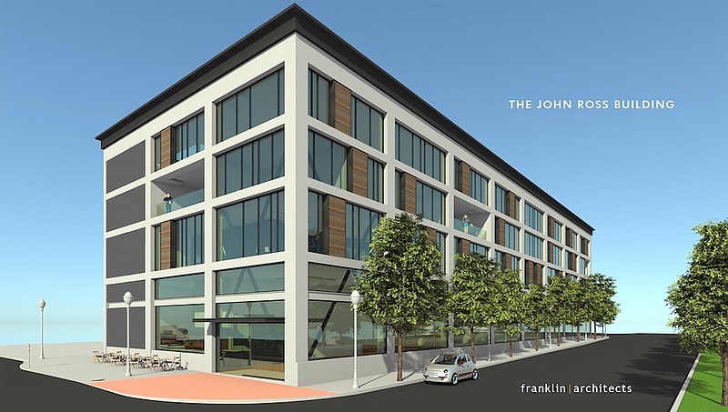 Contributed rendering by Franklin Architects / Steam Logistics plans to occupy a revamped John Ross Building in downtown Chattanooga at Fourth and Broad streets.