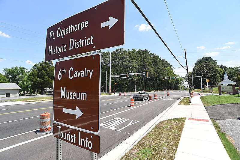 Staff Photo by Matt Hamilton / Work continues along Lafayette Road at the intersection with Harker Road in Fort Oglethorpe on Friday, June 18, 2021.