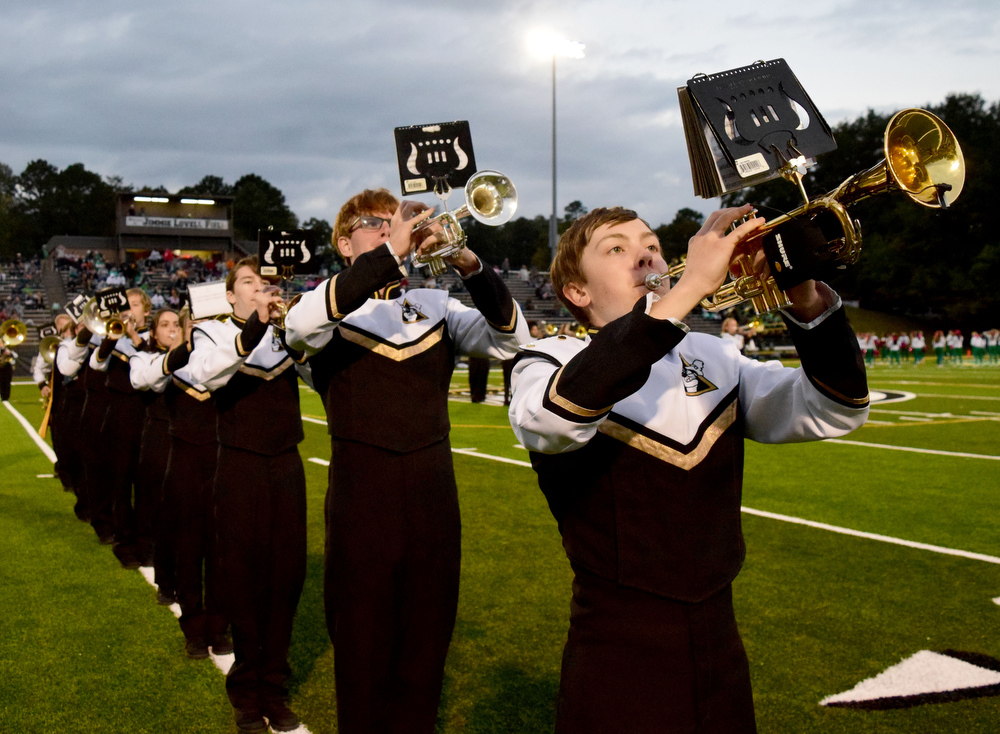 Staff Photo by Robin Rudd / The Bradley Central marching band plays the fight song. The Bradley Central Bears hosted the Rhea County Golden Eagles in a TSSAA football game on October 22, 2021.