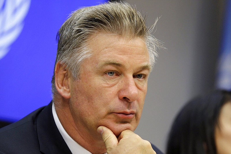 In this Sept. 21, 2015 file photo, actor Alec Baldwin attends a news conference at United Nations headquarters. A prop firearm discharged by veteran actor Alec Baldwin, who is starring and producing a Western movie, killed his director of photography and injured the director Thursday, Oct. 21, 2021 at the movie set outside Santa Fe, N.M., the Santa Fe County Sheriff's Office said. (AP Photo/Seth Wenig, File)