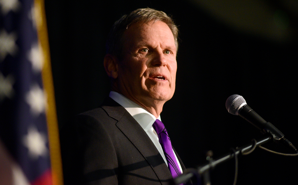 Staff Photo by Robin Rudd / Governor Bill Lee speaks at the 42nd Annual Chattanooga Area Leadership Prayer Breakfast at the Chattanooga Convention Center on October 26, 2021.