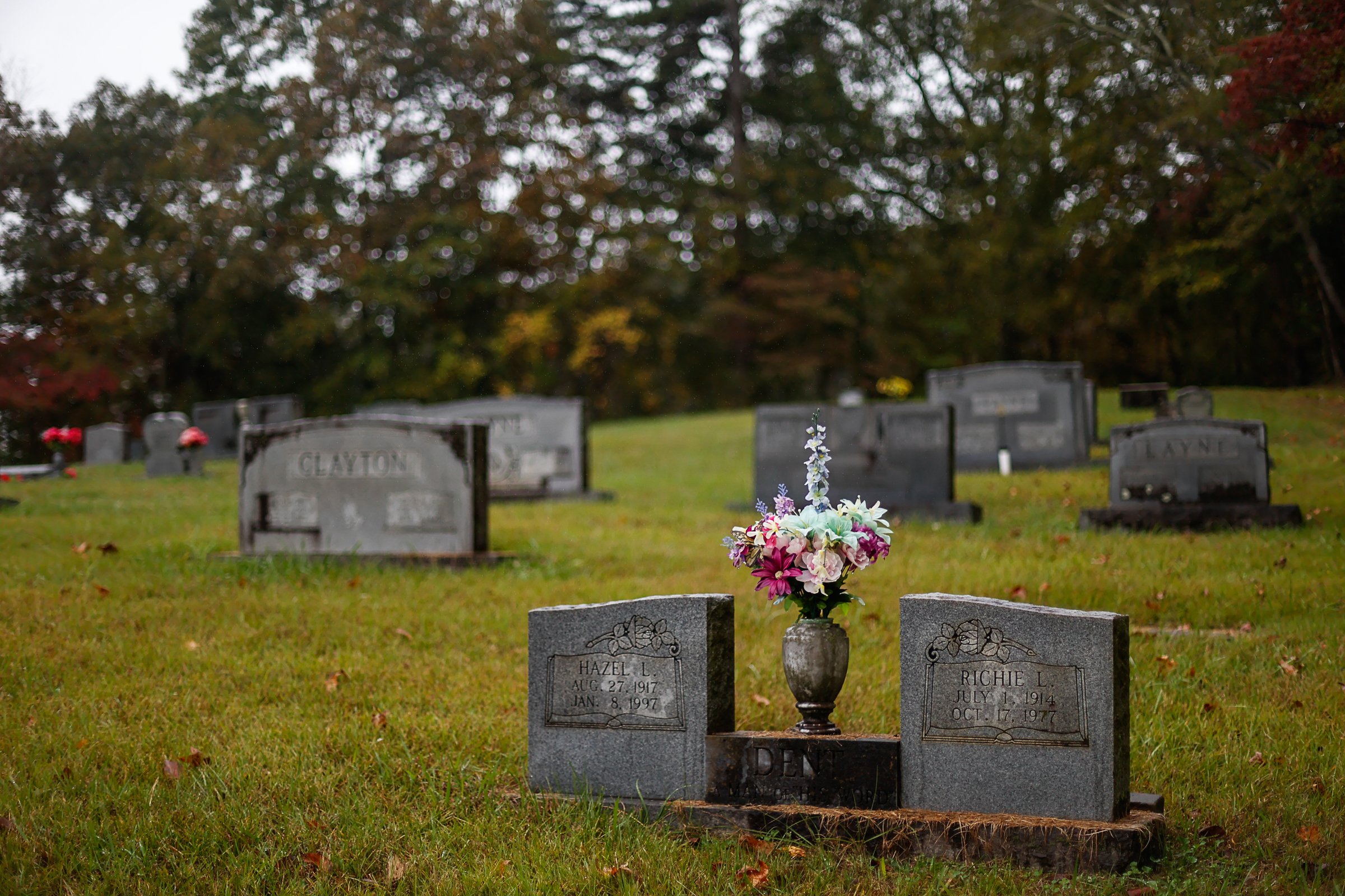 Staff photo by Troy Stolt / The cemetery behind Friendship Baptist Church is seen on Thursday, Oct. 28, 2021, in Chattanooga, Tenn. The church, which has relocated to another location off of Gadd Road, announced its intention to sell the former location and the cemetery located behind the building.