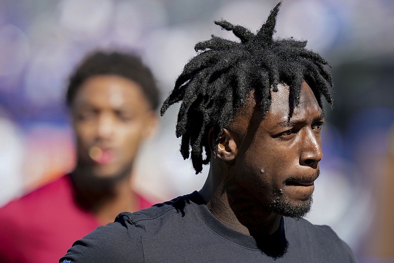 AP file photo by Seth Wenig / Atlanta Falcons wide receiver Calvin Ridley was not with the team for Sunday's home loss to the Carolina Panthers, the second game he has missed this season. Ridley posted a statement to social media during the game saying that he needed to take a break from football to focus on his mental health.