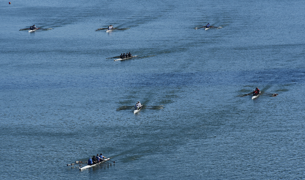 Staff Photo by Matt Hamilton / Teams compete on Sunday November 7, 2021 during the Head of the Hooch regatta.