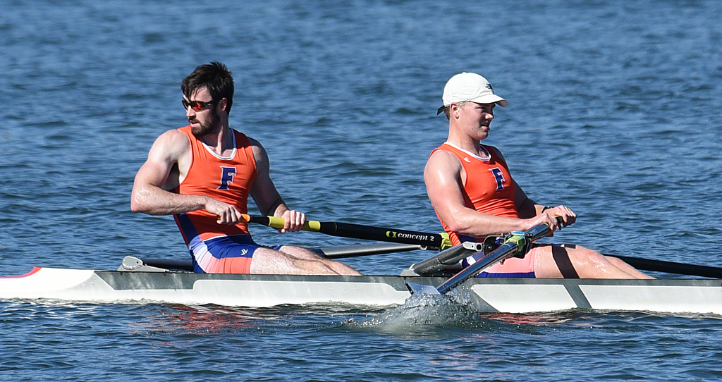 Staff Photo by Matt Hamilton / A team from the University of Florida competes on Sunday November 7, 2021 during the Head of the Hooch regatta.