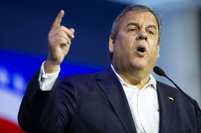 Former New Jersey Gov. Chris Christie speaks during the Republican Jewish Coalition's annual leadership meeting at The Venetian hotel-casino on Saturday, Nov. 6, 2021, in Las Vegas. (Ellen Schmidt/Las Vegas Review-Journal via AP)