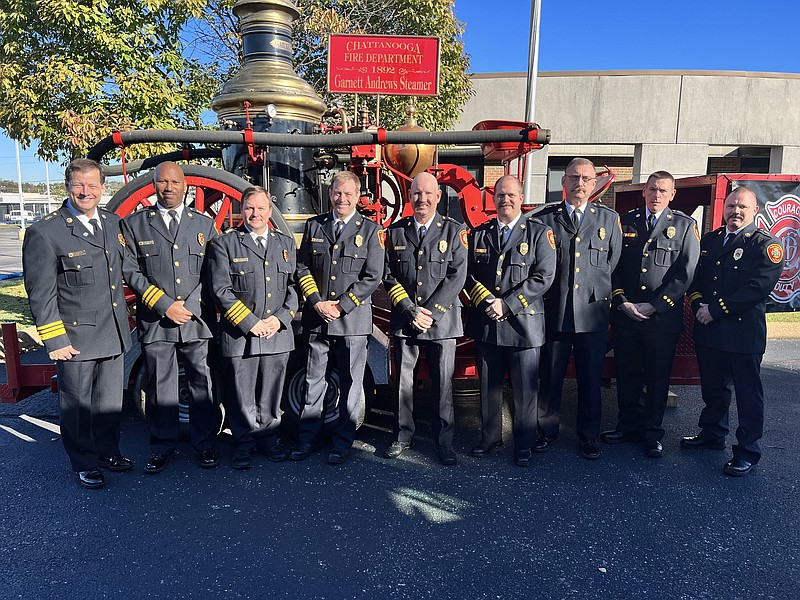 Photo contributed by the Chattanooga Police Department / Firefighters gathered Monday to celebrate 150 years of the Chattanooga Fire Department.