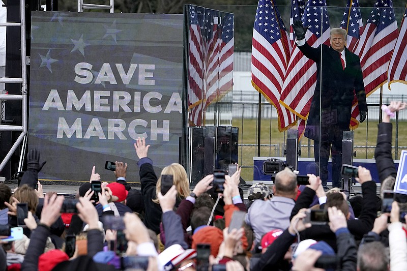 President Donald Trump arrives to speak at a rally in Washington, on Jan. 6, 2021. A federal judge has rejected former President Donald Trump's request to block the release of documents to the House committee investigating the Jan. 6 Capitol riot. U.S. District Judge Tanya Chutkan on Tuesday, Nov. 9 declined to issue a preliminary injunction sought by Trump's lawyers. (AP Photo/Jacquelyn Martin, File)