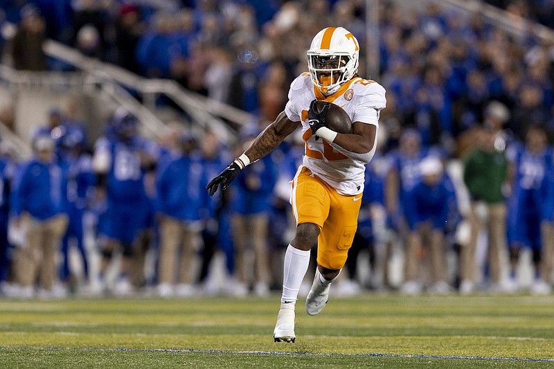 Tennessee Athletics photo by Andrew Ferguson / Tennessee freshman running back Jaylen Wright had seven carries for 50 yards during the fourth quarter of last Saturday night's 45-42 win at Kentucky.