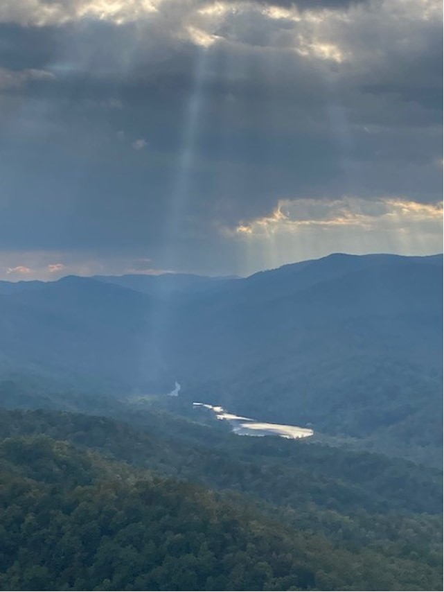 Contributed Photo by Patti Smith / Sun rays beam above Fern Lake adjacent to the Cumberland Gap looking toward Kentucky. Such views must have gladdened the hearts of as many as 300,000 American pioneers after their long and dangerous journey across the Wilderness Road.