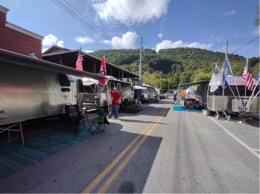 Contributed Photo by Patti Smith / An Airstream urban rally, complete with electrical hook-ups, on the main street of Cumberland Gap, Tenn., one of the most beautiful and historic places in the nation.