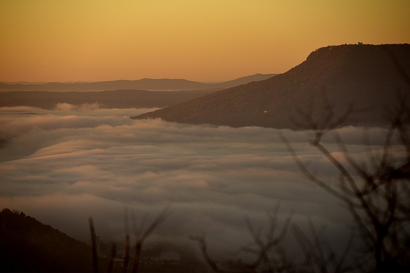 By Kathleen Greeson / The Friday fog as seen from the brow of Signal Mountain.