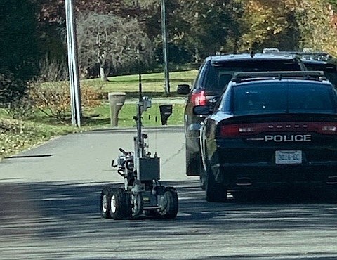 Photo courtesy of the Cleveland Police Department / A home burglary was thwarted and a suspect arrested in Bradley County with the help of the Cleveland Police Department's SWAT team and a robot on Monday morning, Nov. 15, 2021.