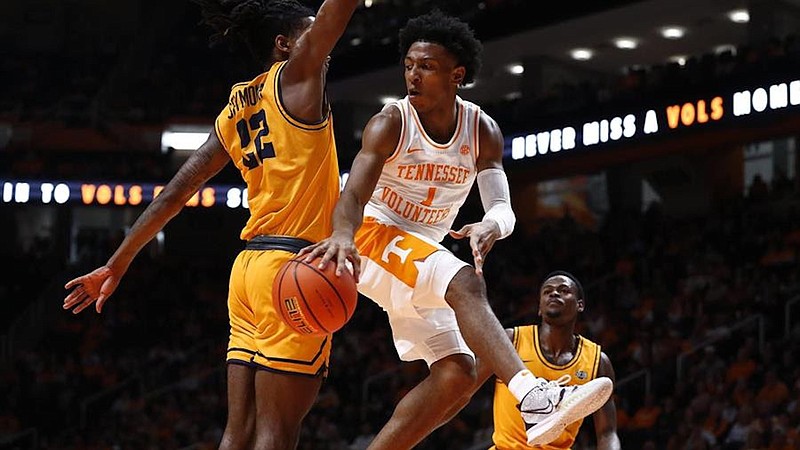 Tennessee Athletics photo / Tennessee freshman point guard Kennedy Chandler is leading the team in scoring, assists and shooting percentage entering Saturday's challenge against No. 5 Villanova.