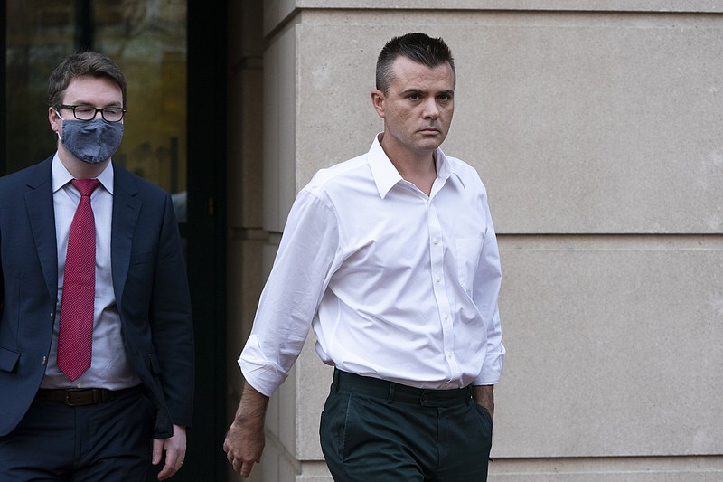 Photo by Manuel Balce Ceneta of The Associated Press / Igor Danchenko leaves Albert V. Bryan United States Courthouse in Alexandria, Va., on Nov. 4, 2021. Danchenko, a Russian analyst who contributed to a dossier of Democratic-funded research into ties between Russia and Donald Trump, was arrested on charges of lying to the FBI about his sources of information, among them an associate of Hillary Clinton.