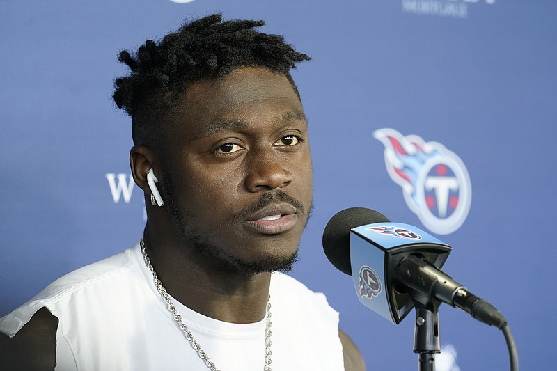 AP file photo by Mark Humphrey / Tennessee Titans wide receiver A.J. Brown first shared his battle with depression with a video posted to social media on Nov. 12, and on Thursday he talked to reporters about how he considered suicide a year ago.