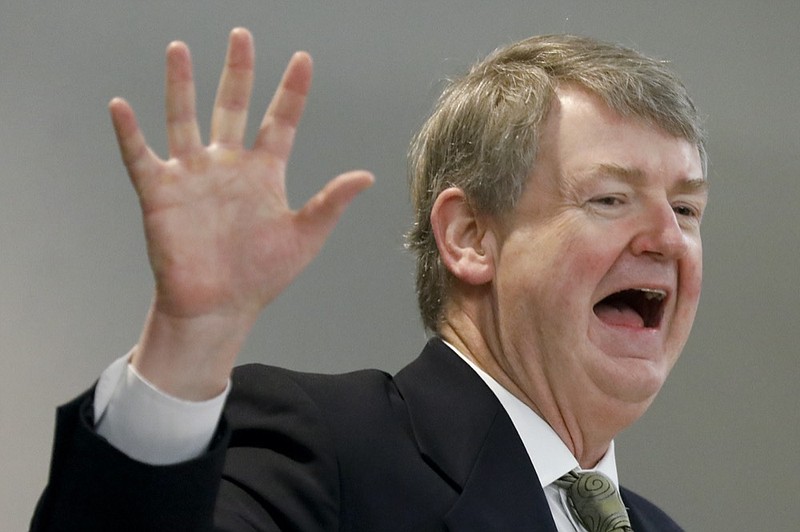 Defense attorney Kevin Gough speaks during the trial of Greg McMichael and his son, Travis McMichael, and a neighbor, William "Roddie" Bryan at the Glynn County Courthouse, Friday, Nov. 19, 2021, in Brunswick, Ga. The three are charged with the February 2020 slaying of 25-year-old Ahmaud Arbery. (Octavio Jones/Pool Photo via AP)


