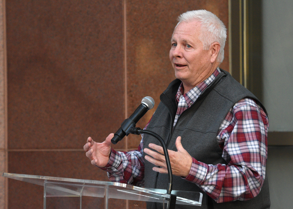 Staff Photo by Matt Hamilton / EPB president and CEO David Wade speaks at EPB headquarters on Wednesday, November 24, 2021.