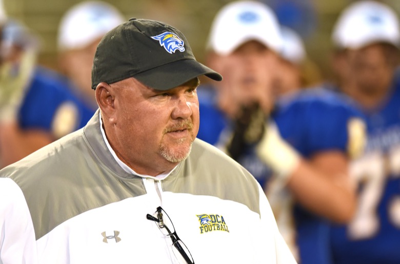 Staff Photo by Matt Hamilton / Donelson Christian Academy head coach Paul Wade walks out to receive his coaching award on Thursday, December 2, 2021 at Finley Stadium. Nashville Christian School and Donelson Christian Academy played in the Division II Class A state championship game Thursday.