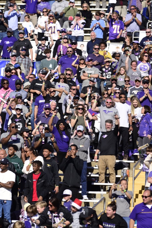Staff Photo by Robin Rudd / Lipscomb fans celebrate their victory. The Lipscomb Academy Mustangs defeated the Christ Presbyterian Academy Lions 27 to 0 to win the TSSAA Division II Class AA state football championship in the BlueCross Bowl held at Finley Stadium.
