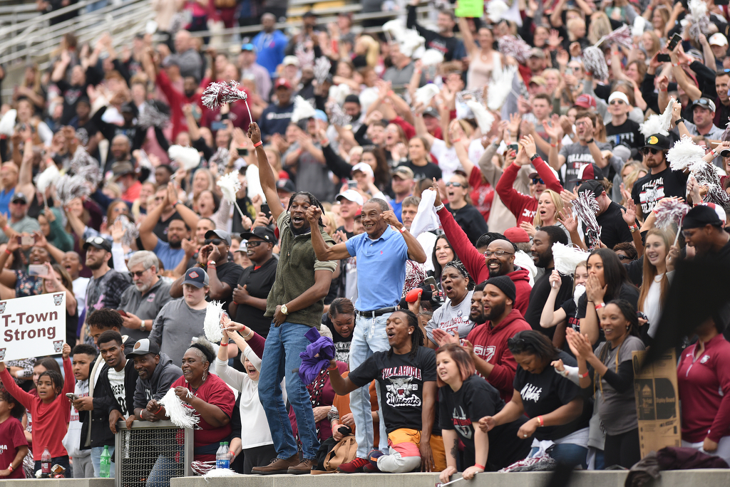 Staff Photo by Matt Hamilton / Tullahoma High fans cheer after the interception, ending the game on Saturday, December 4, 2021 at Finley Stadium during the Class 4A championship game. Tullahoma High defeated Elizabethton 21-14 in double overtime.