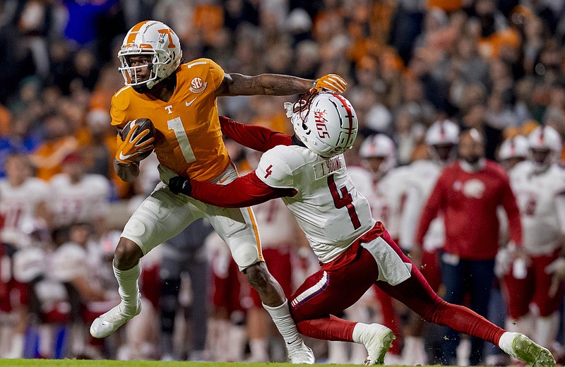 Tennessee Athletics photo / Tennessee sixth-year senior receiver and return specialist Velus Jones Jr. was voted by Southeastern Conference coaches as the first-team all-purpose back and return specialist.