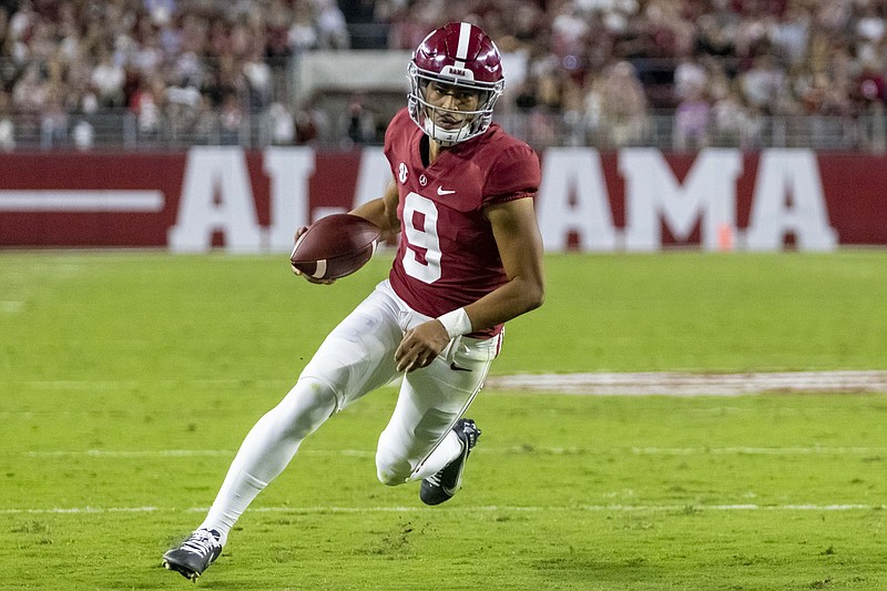 AP file photo by Vasha Hunt / Alabama quarterback Bryce Young is the SEC's offensive player of the year in separate votes by coaches and media.