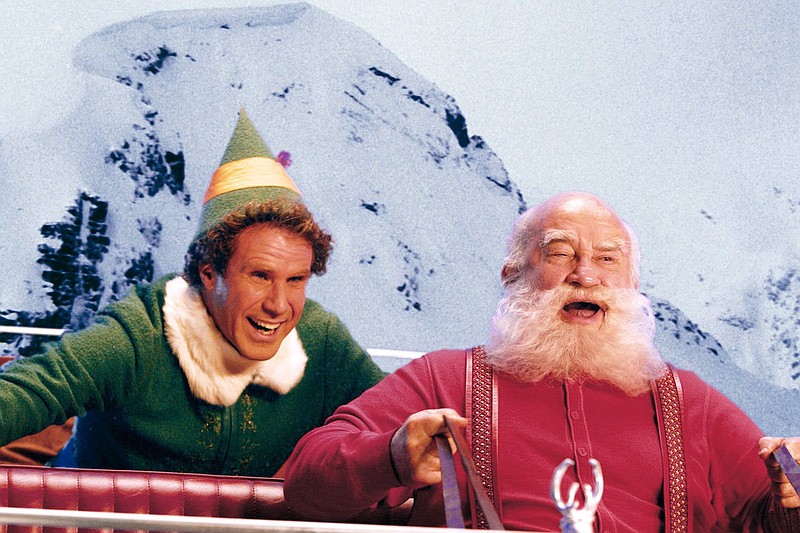 Alan Markfield/New Line Productions / Will Ferrell, left, plays Buddy, an oversize elf, and Ed Asner is Santa Claus in "Elf," one of two films to be screened Dec. 18 in the Bobby Stone Film Series at the Tivoli Theatre.