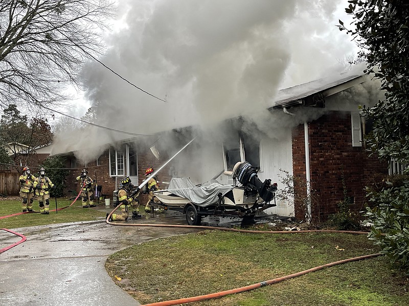 A house fire is seen in the 1600 block of Mary Dupre Drive on Saturday, Dec. 11, 2021. / Photo provided by the Chattanooga Fire Department