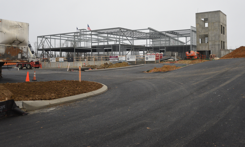 Staff Photo by Matt Hamilton / The Grace Baptist Church and Academy construction site sits idle on Friday, Dec. 10, 2021.
