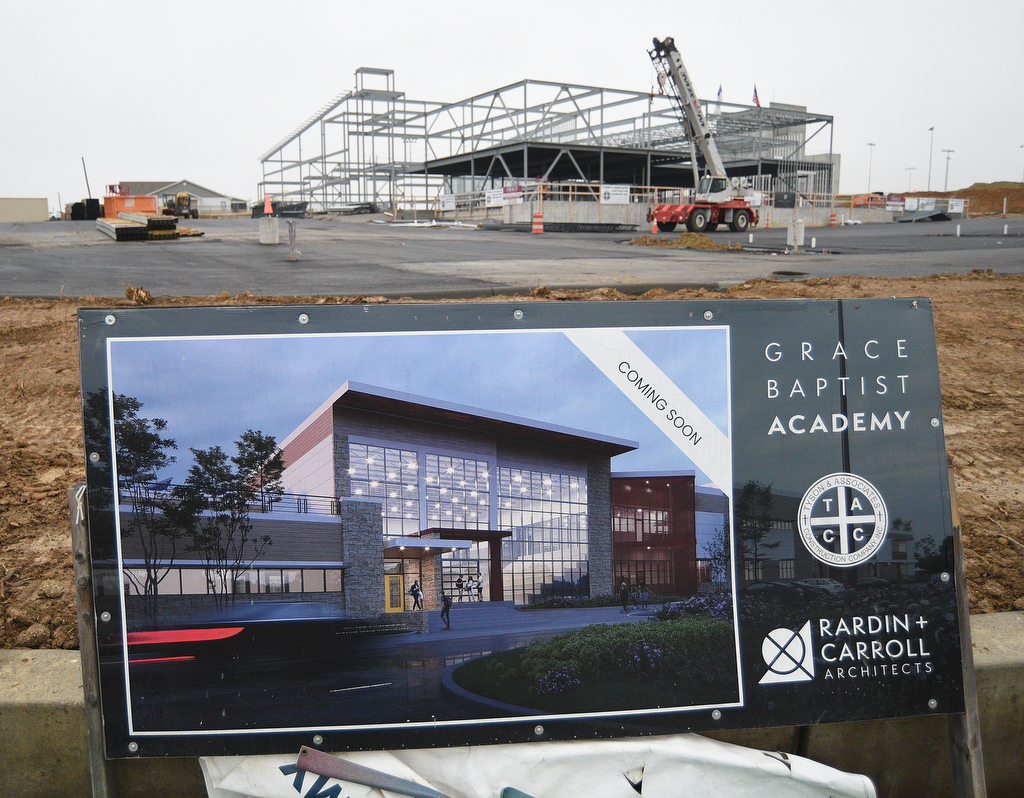 Staff Photo by Matt Hamilton / The Grace Baptist Church and Academy construction site on Friday, December 10, 2021.