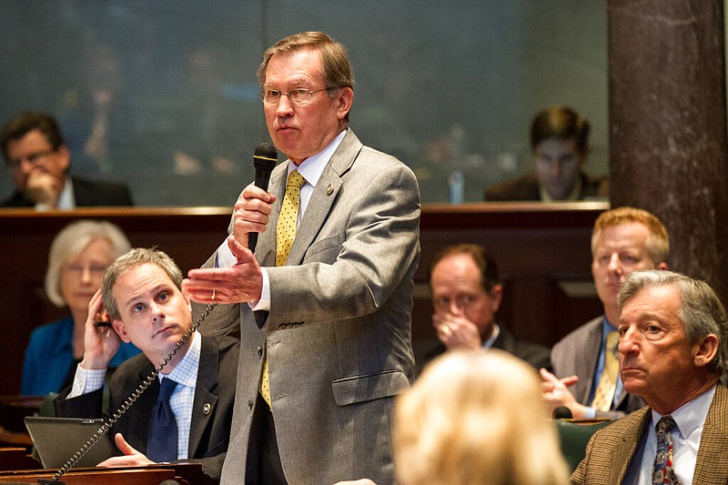 Republican state Sen. Ferrell Haile of Gallatin speaks on the Senate floor in Nashville in 2013. (AP Photo/Erik Schelzig)