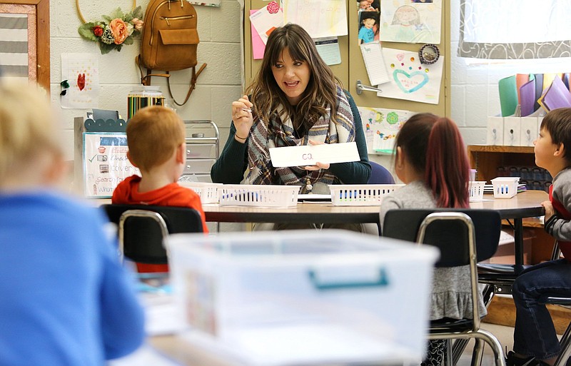 Staff photo by Erin O. Smith / Jessica Evans teaches kindergarten at Chattanooga School for the Liberal Arts Tuesday, December 3, 2019 in Chattanooga, Tennessee.