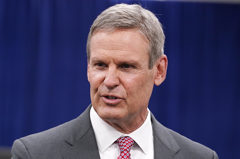 Tennessee Gov. Bill Lee speaks with reporters in Nashville on Nov. 10, 2020. (AP Photo/Mark Humphrey)
