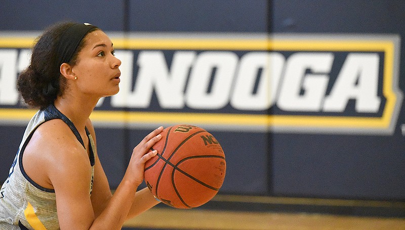 Staff file photo by Matt Hamilton / In her second season on the court for UTC, junior guard Brooke Hampel is working to find ways to contribute more on offense.