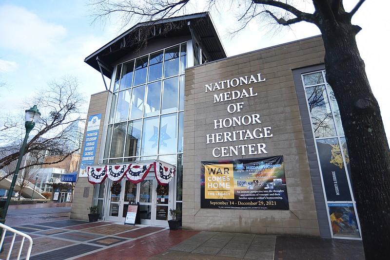 Staff Photo by Matt Hamilton / The Medal of Honor Heritage Center is shown on Saturday, Dec. 18, 2021, during the Bricks of Honor Dedication Ceremony, which also highlighted Pearl Harbor Day.