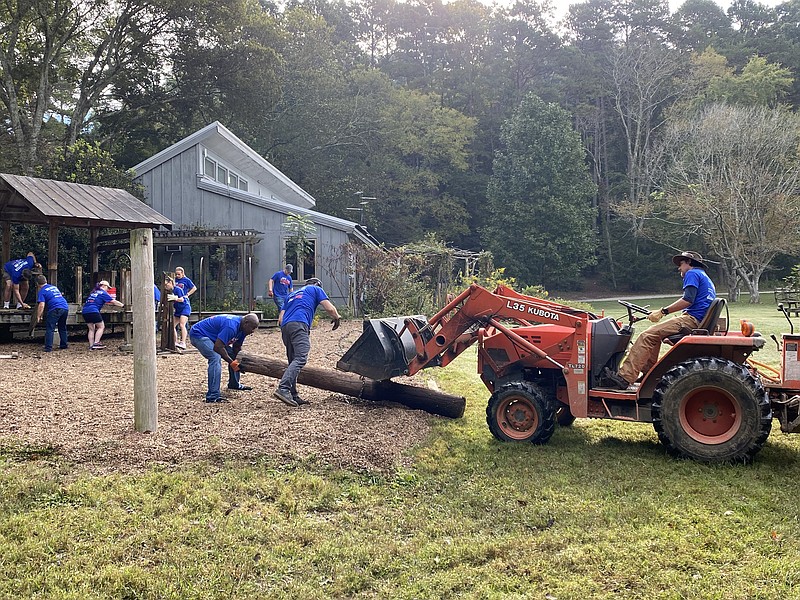 Contributed photo by CBL Properties / Volunteers for United Way of Greater Chattanooga go to work during the Day of Caring event at Reflection Riding Arboretum & Nature Center in Chattanooga, Tennessee on Sept 30, 2021. As a whole, Chattanooga has seen an increase in charitable giving since the COVID-19 pandemic.