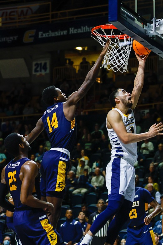 Staff photo by Troy Stolt / UTC Mocs guard Jamaal Walker (2) goes for a lay up during the basketball game between UTC and East Tennessee State at Mckenzie Arena on Thursday, Dec. 30, 2021 in Chattanooga, Tenn.