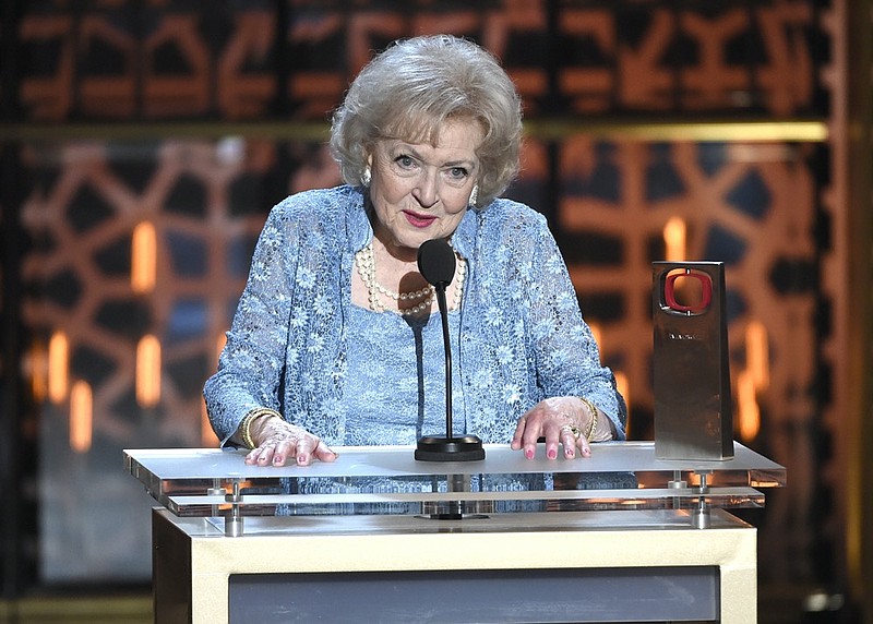 FILE - Betty White accepts the legend award at the TV Land Awards at the Saban Theatre on Saturday, April 11, 2015, in Beverly Hills, Calif. (Photo by Chris Pizzello/Invision/AP, File)

