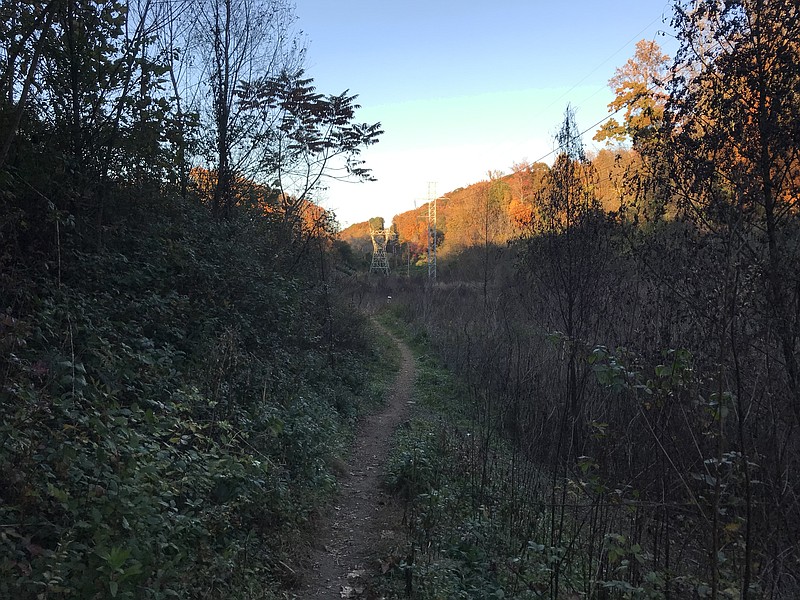 Staff photo by Emily Crisman / A portion of the first phase of the White Oak Connector trail is shown facing north toward Red Bank in November 2021.